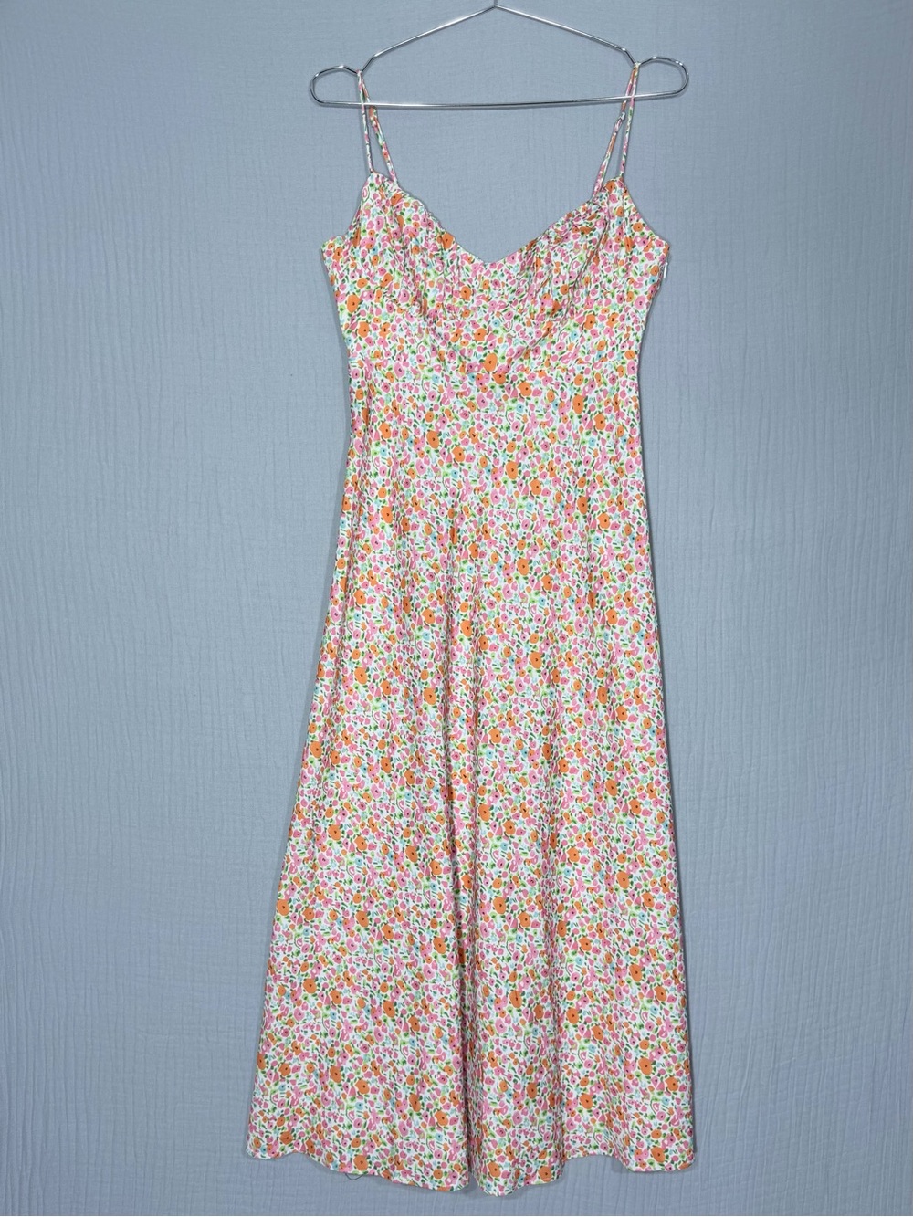 🌸 Princess Polly | Floral Midi Dress Pink Orange Cottagecore Sundress | 6 - Picture 2 of 6
